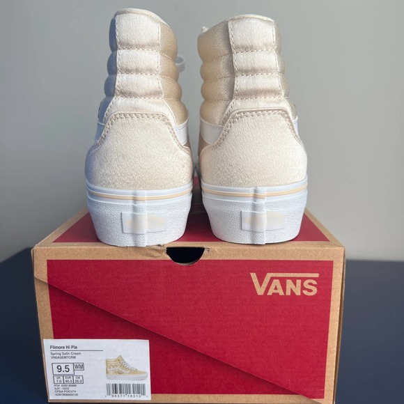 Vans NEW Filmore Hi platform sz 9.5 spring satin cream - Picture 3 of 7